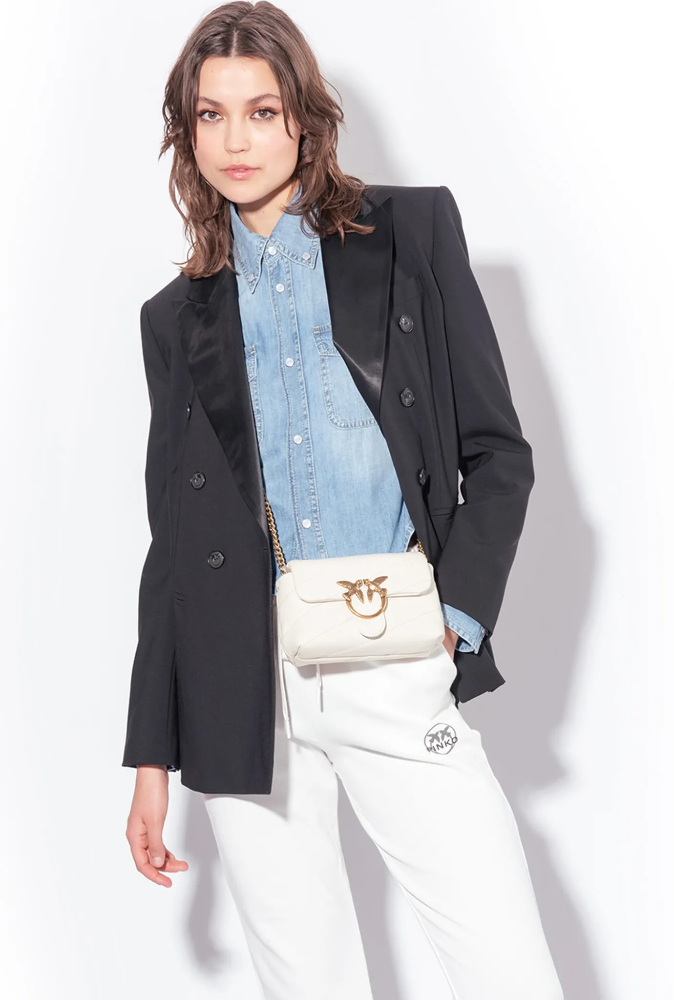 Chemises Et Blouses|PINKO Chemise En Denim Avec Broderie Western Delavage Clair