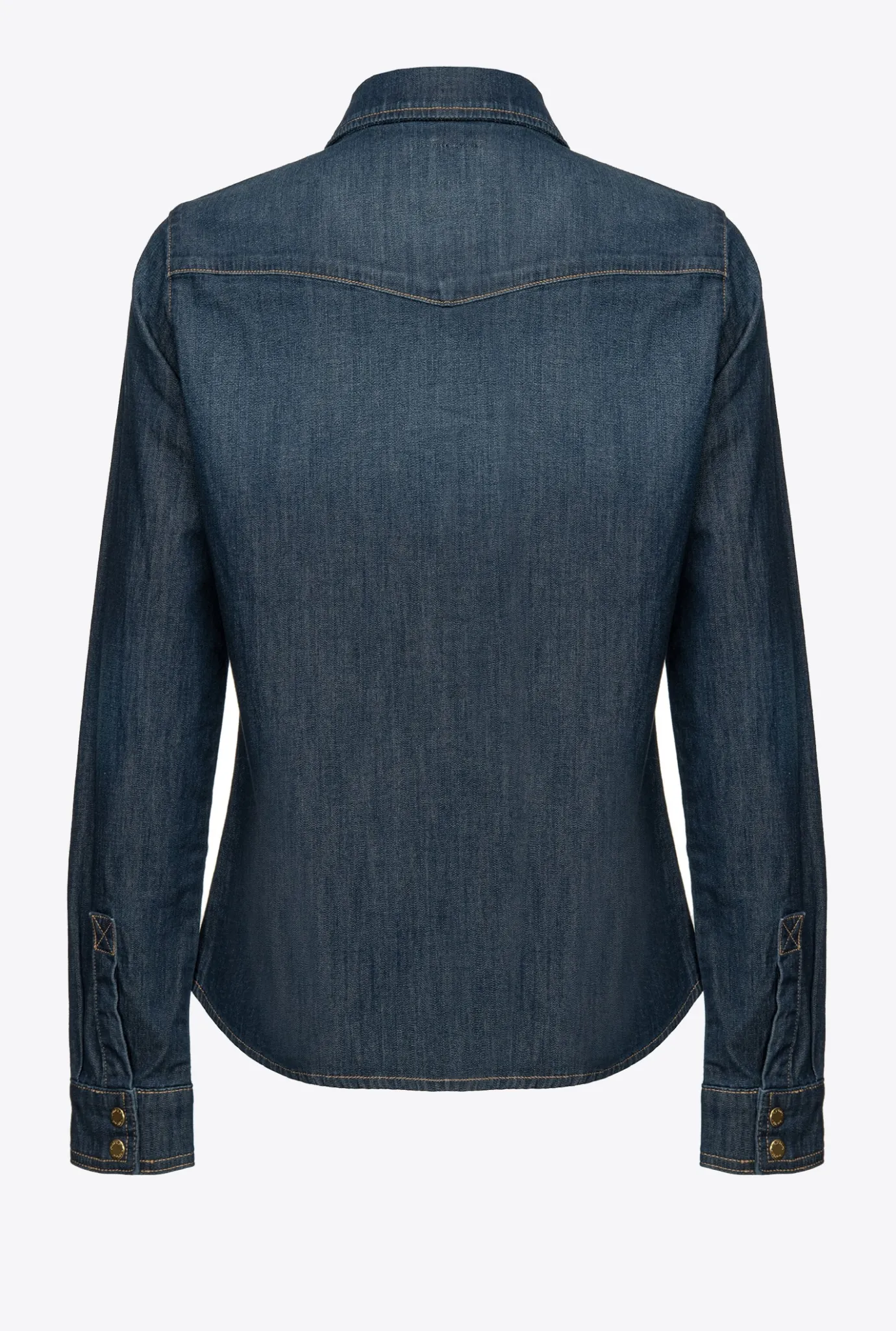 Chemises Et Blouses|PINKO Chemise En Denim Serge Leger Bleu Indigo Fonce