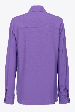 Chemises Et Blouses|PINKO Chemise En Jacquard A Logo Lilas Lavande