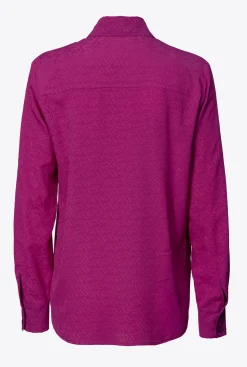Chemises Et Blouses|PINKO Chemise En Jacquard A Logo Violet Bougainvillier