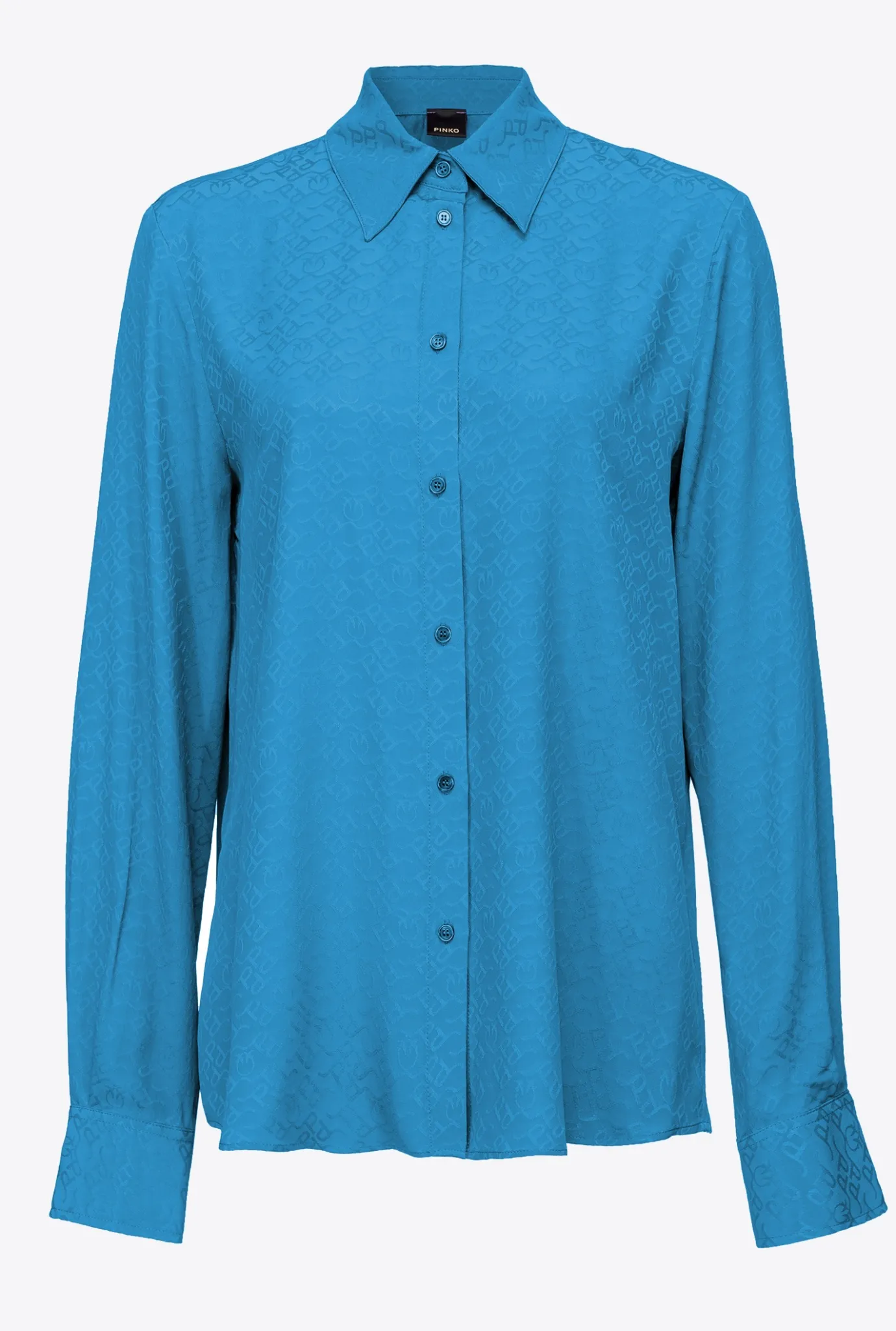 Chemises Et Blouses|PINKO Chemise En Jacquard A Logo Bleu Directoire
