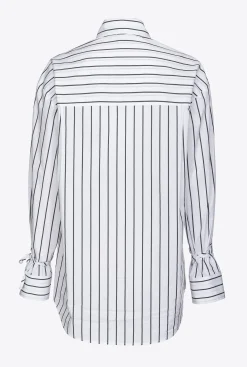 Chemises Et Blouses|PINKO Chemise En Popeline Stretch A Rayures Blanc/Noir