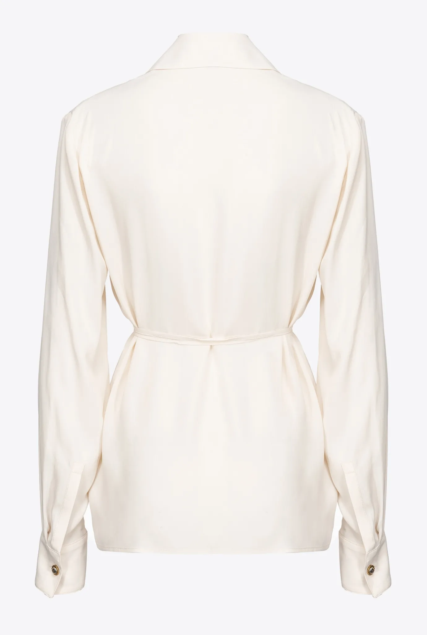 Chemises Et Blouses|PINKO Chemise En Soie Melangee Avec Lien Rose Fume Blanc