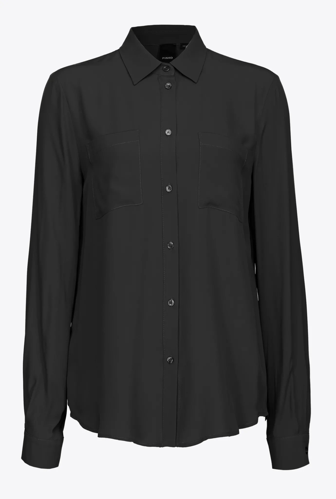 Chemises Et Blouses|PINKO Chemise En Soie Melangee A Poches Poitrine Noir Limousine