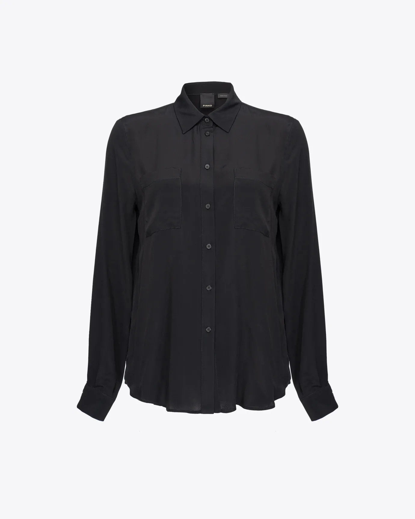 Chemises Et Blouses|PINKO Chemise En Soie Melangee A Poches Poitrine Noir Limousine