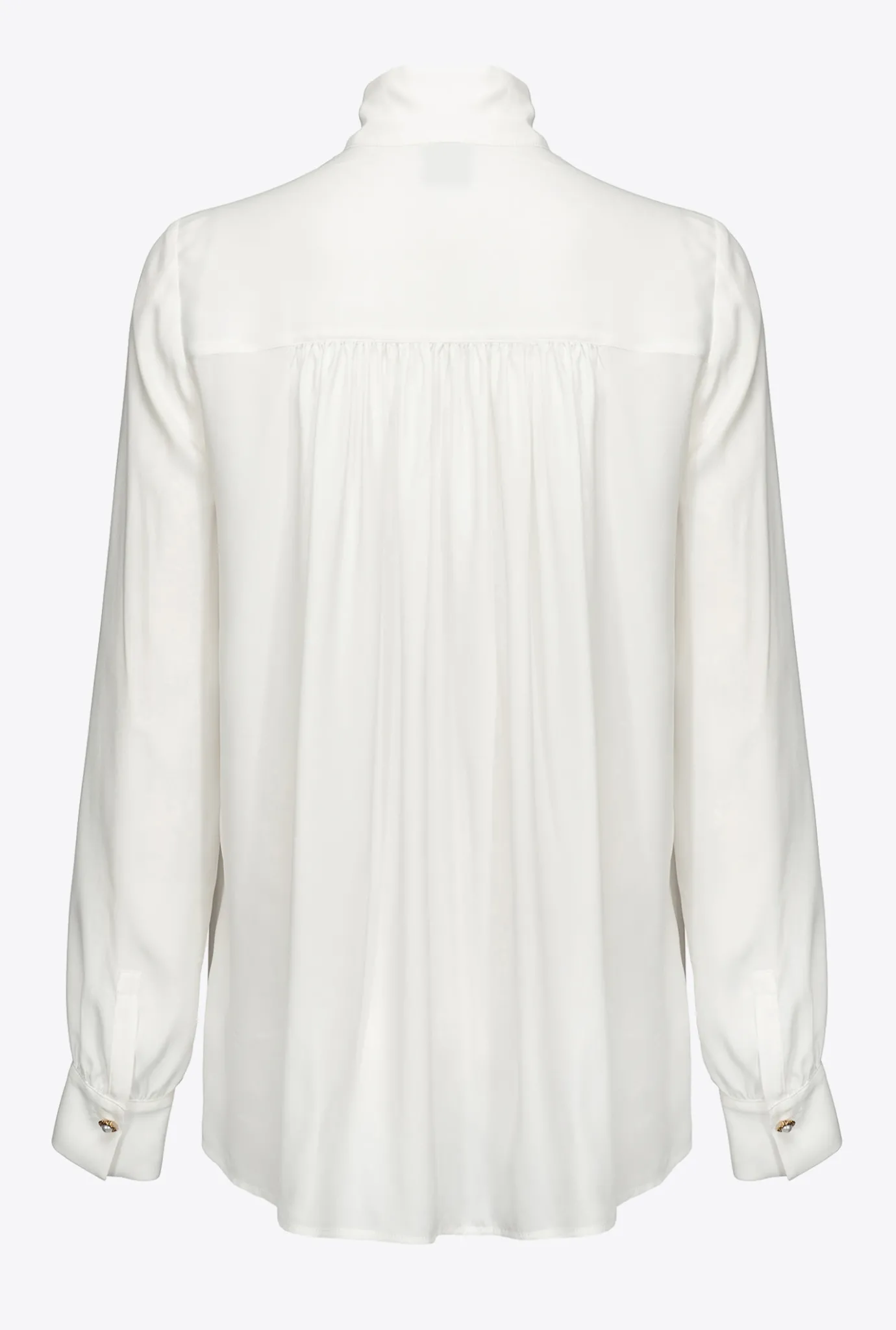 Chemises Et Blouses|PINKO Chemise En Soie Melangee A Col Lavalliere Blanc-Blanche-Neige