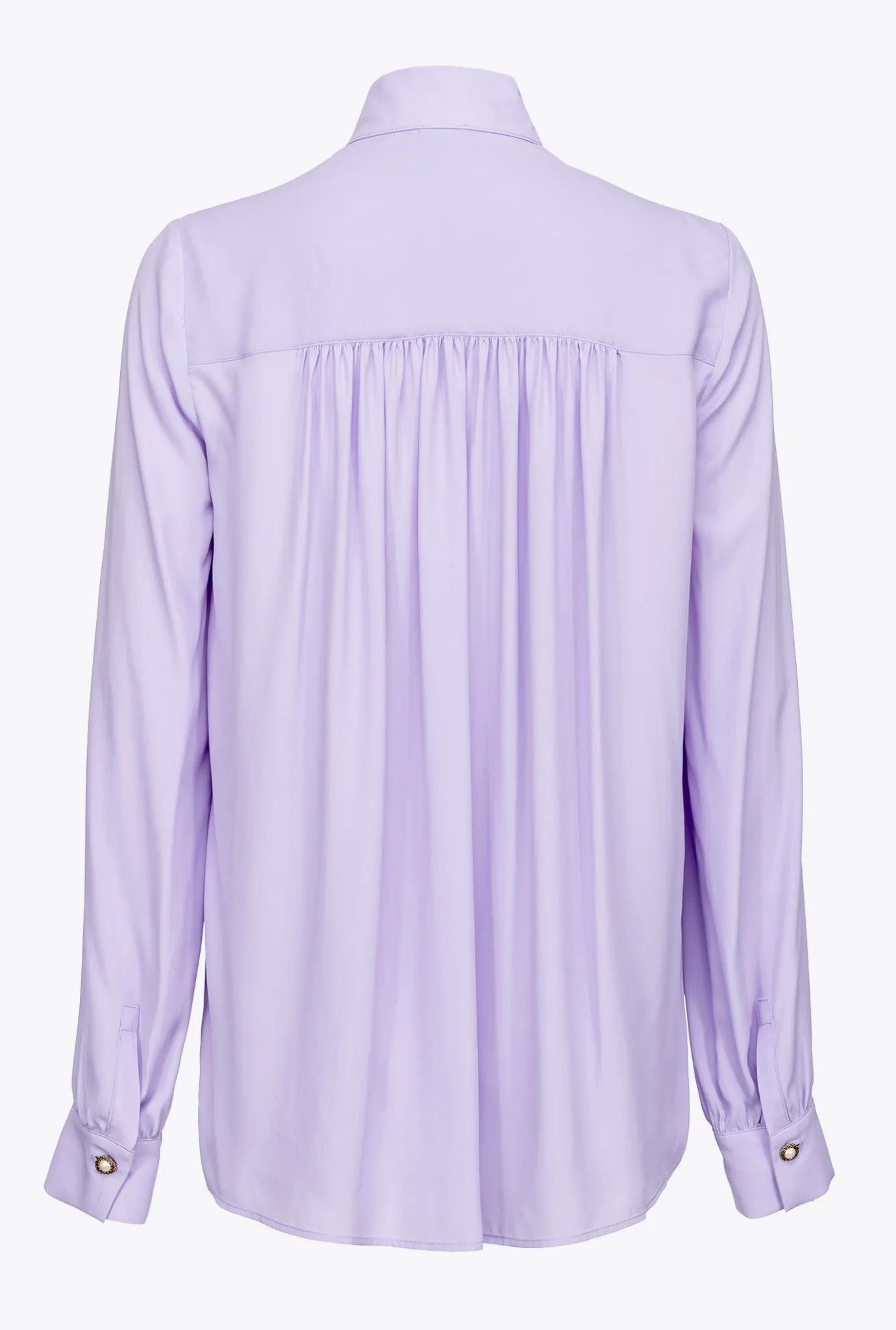 Tailleurs Et Ensembles|PINKO Chemise En Soie Melangee A Col Lavalliere Violet Tulipe