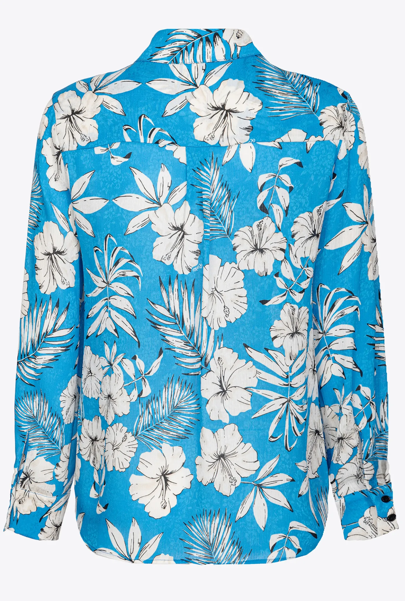 Chemises Et Blouses|PINKO Chemise Fleur Graphique Turquoise/Beurre/Noir