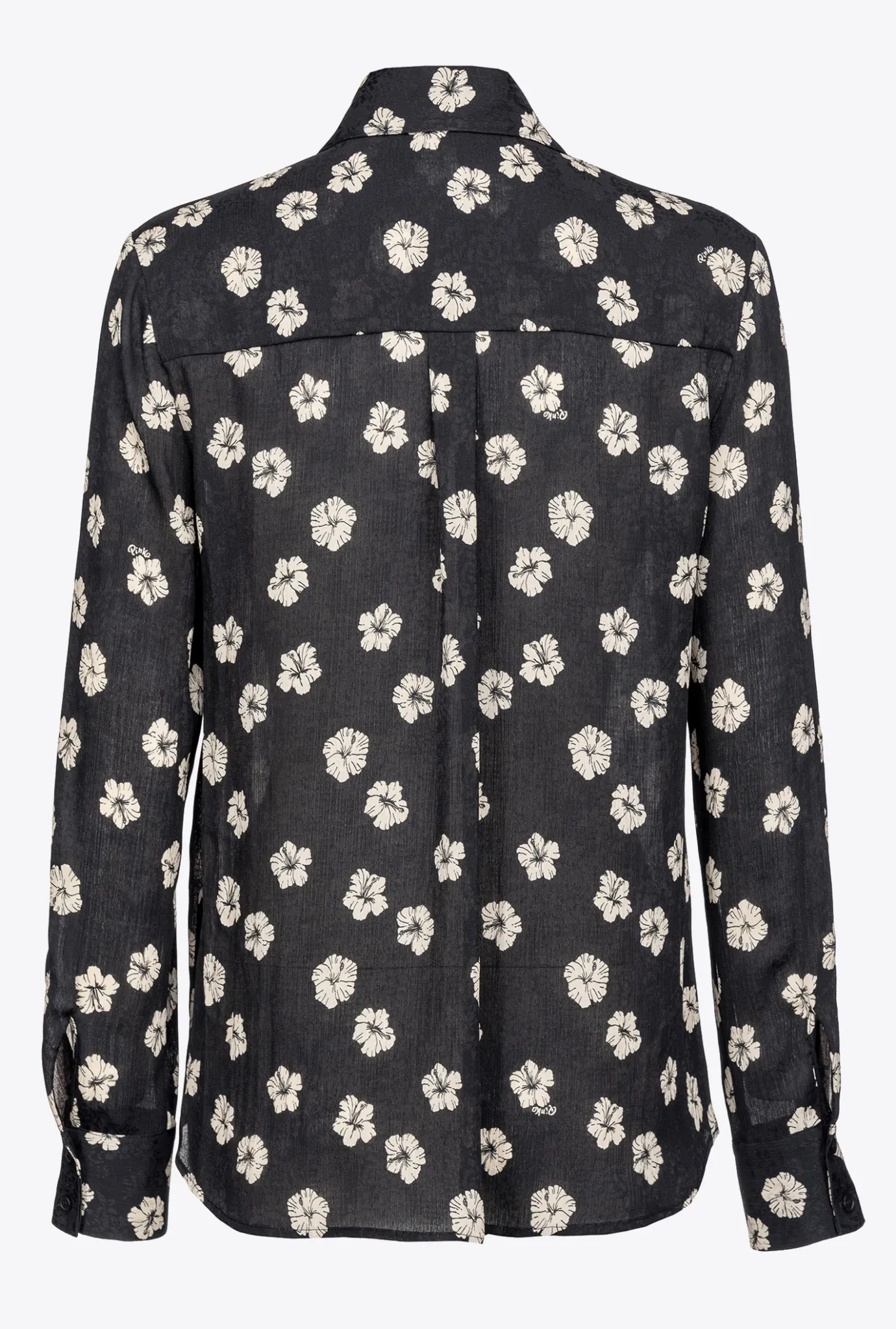 Chemises Et Blouses|PINKO Chemise Fleur Graphique Noir/Ecru