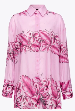 Chemises Et Blouses|PINKO Chemise Longue A Imprime Tropical Pluie Du Soir