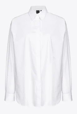 Chemises Et Blouses|PINKO Chemise Oversize Avec Broderie Blanc Brill.