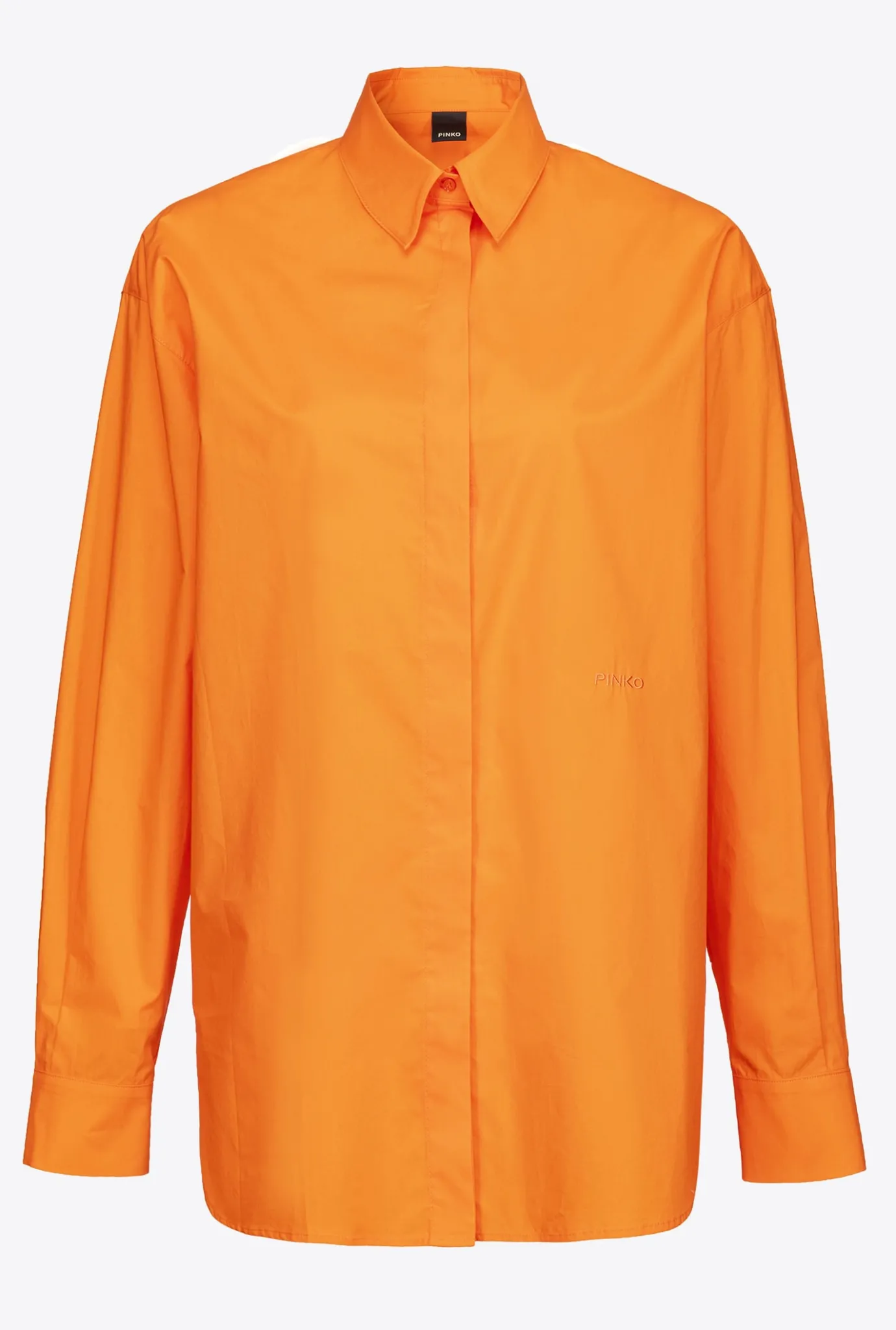Chemises Et Blouses|PINKO Chemise Oversize Avec Broderie Orange Vibrant