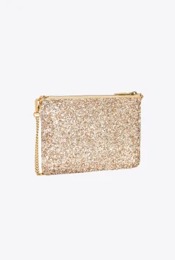 Sacs De Soirée|PINKO Classic Flat Love Bag A Paillettes Or-Or Antique