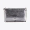 Sacs De Soirée|PINKO Classic Flat Love Bag Lame Argent-Vieil Argent