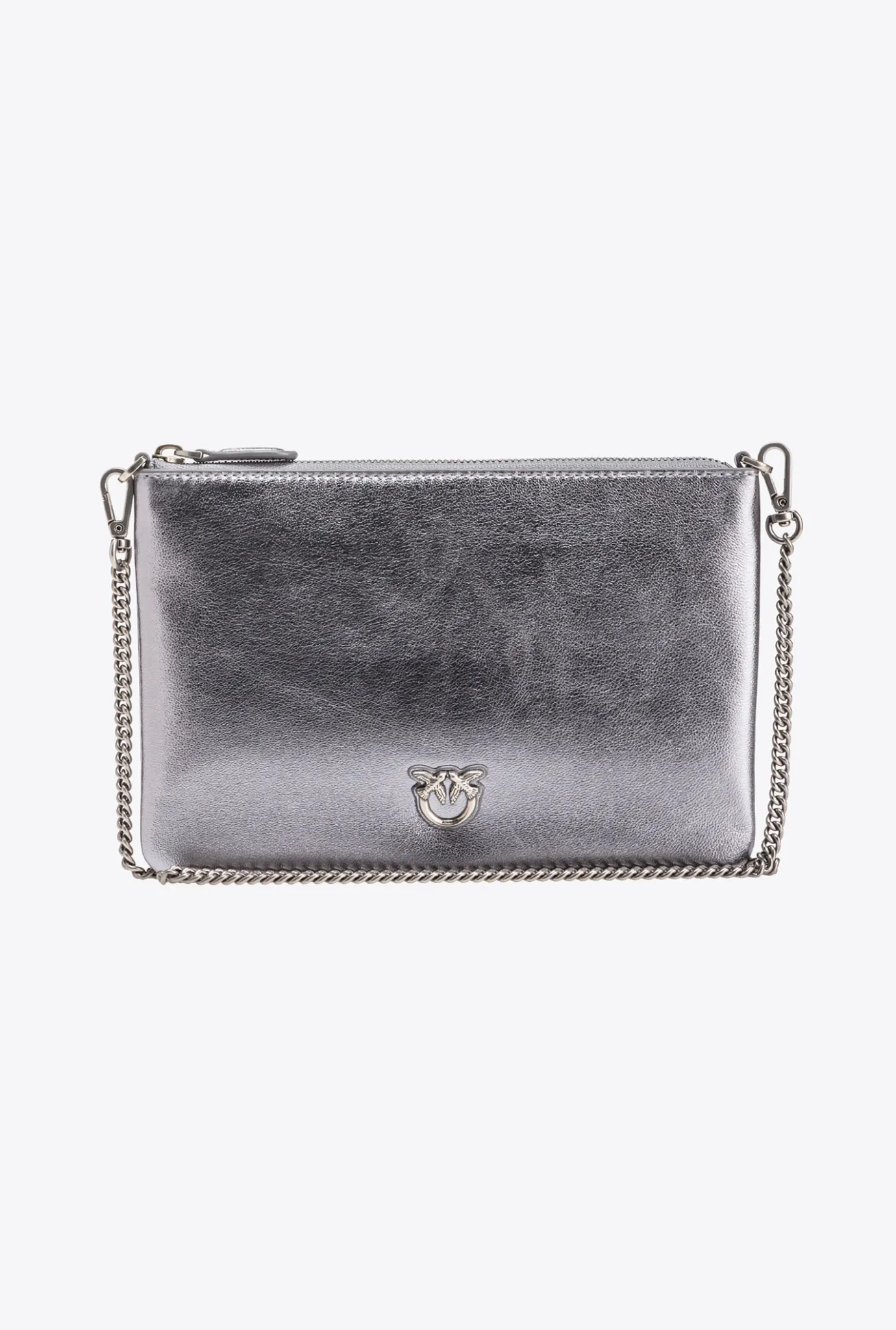 Sacs De Soirée|PINKO Classic Flat Love Bag Lame Argent-Vieil Argent