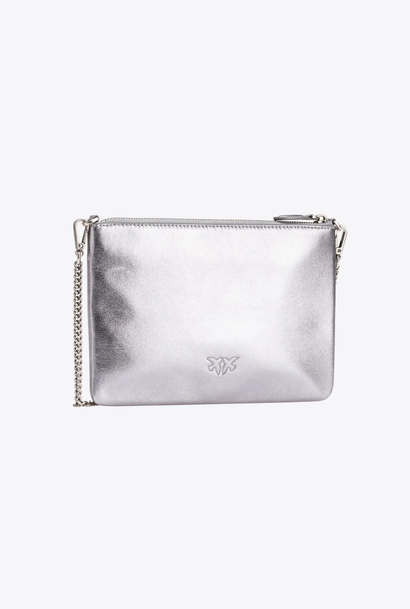 Sacs De Soirée|PINKO Classic Flat Love Bag Lame Argent-Vieil Argent