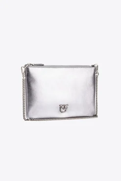 Sacs De Soirée|PINKO Classic Flat Love Bag Lame Argent-Vieil Argent