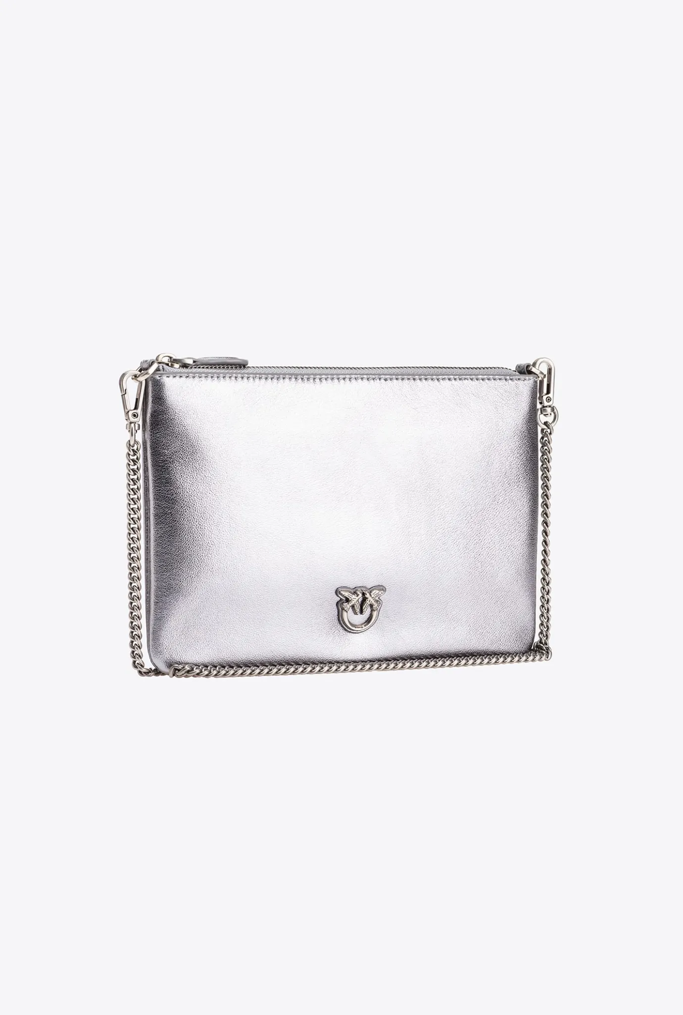 Sacs De Soirée|PINKO Classic Flat Love Bag Lame Argent-Vieil Argent