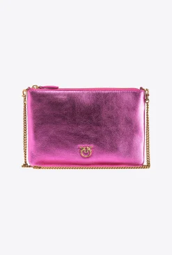 Sacs De Soirée|PINKO Classic Flat Love Bag Lame Rose Pinko-Or Antique