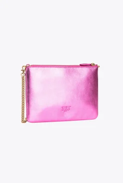 Sacs De Soirée|PINKO Classic Flat Love Bag Lame Rose Pinko-Or Antique