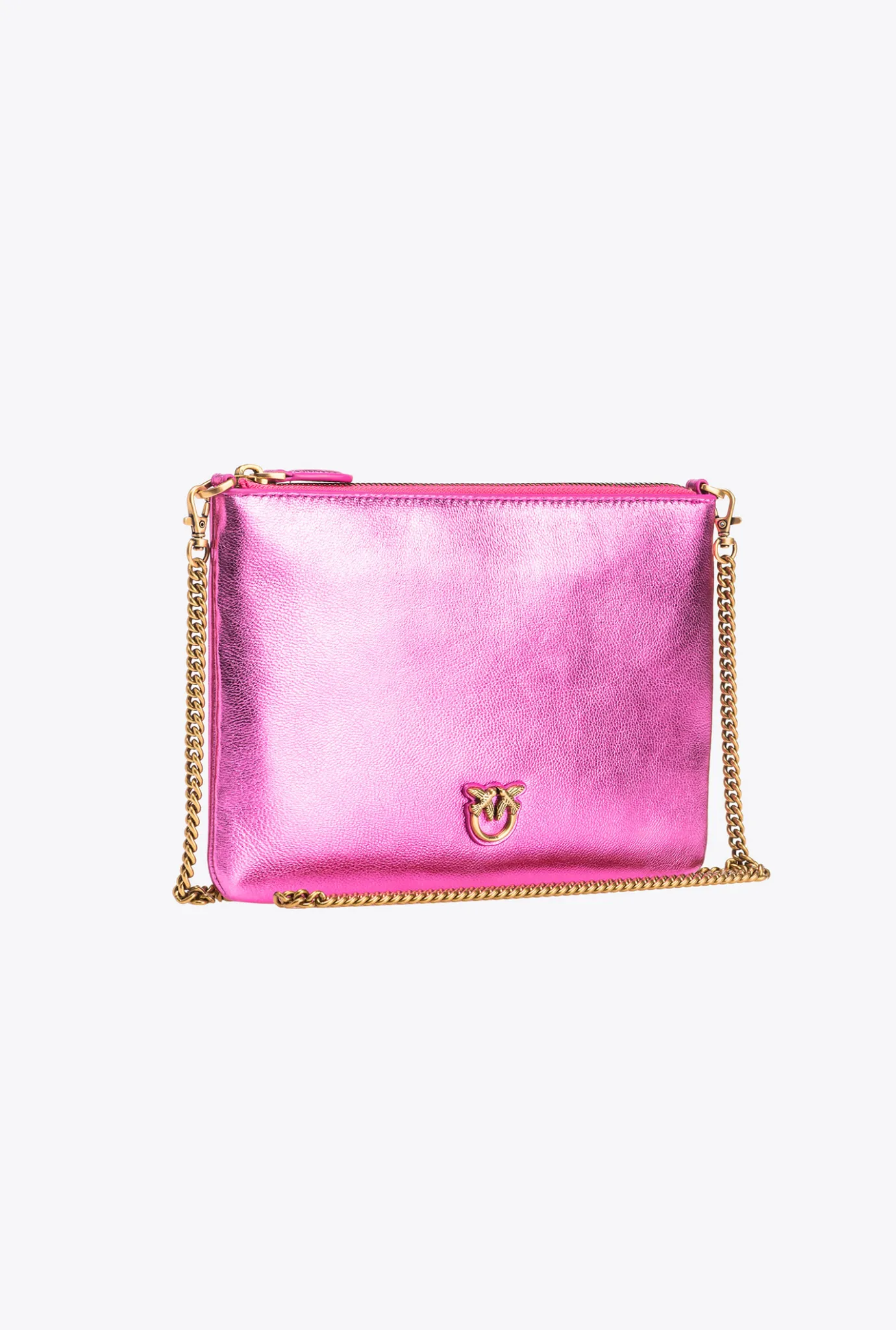 Sacs De Soirée|PINKO Classic Flat Love Bag Lame Rose Pinko-Or Antique