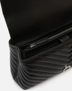 Sacs À Main|PINKO Classic Lady Love Bag Puff Chevron Noir-Vieil Or