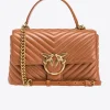 Sacs À Main|PINKO Classic Lady Love Bag Puff Chevron Cognac-Or Antique