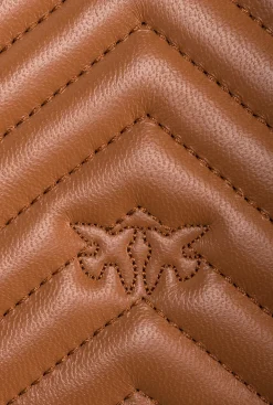 Sacs À Main|PINKO Classic Lady Love Bag Puff Chevron Cognac-Or Antique