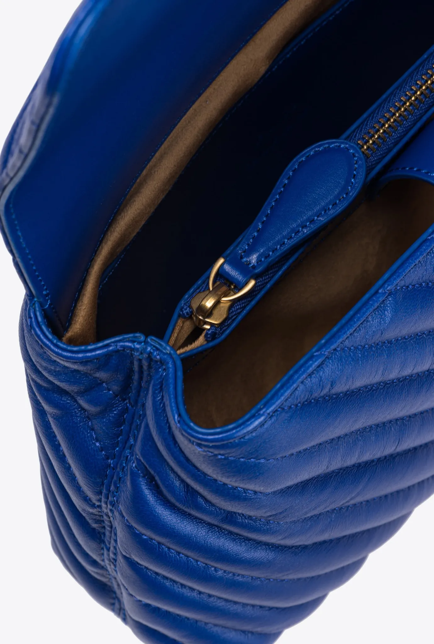Sacs À Main|PINKO Classic Lady Love Bag Puff Chevron Bleu Clematite-Or Antique