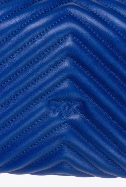 Sacs À Main|PINKO Classic Lady Love Bag Puff Chevron Bleu Clematite-Or Antique