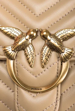 Sacs À Main|PINKO Classic Lady Love Bag Puff Chevron Sable-Or Antique