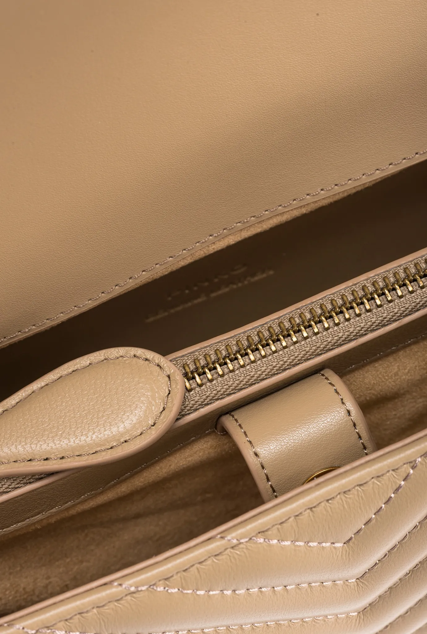 Sacs À Main|PINKO Classic Lady Love Bag Puff Chevron Sable-Or Antique