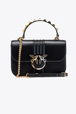 Sacs À Main|PINKO Classic Love Bag Bell Cloute A Boucle Bicolore Noir Limousine-Or Brillant