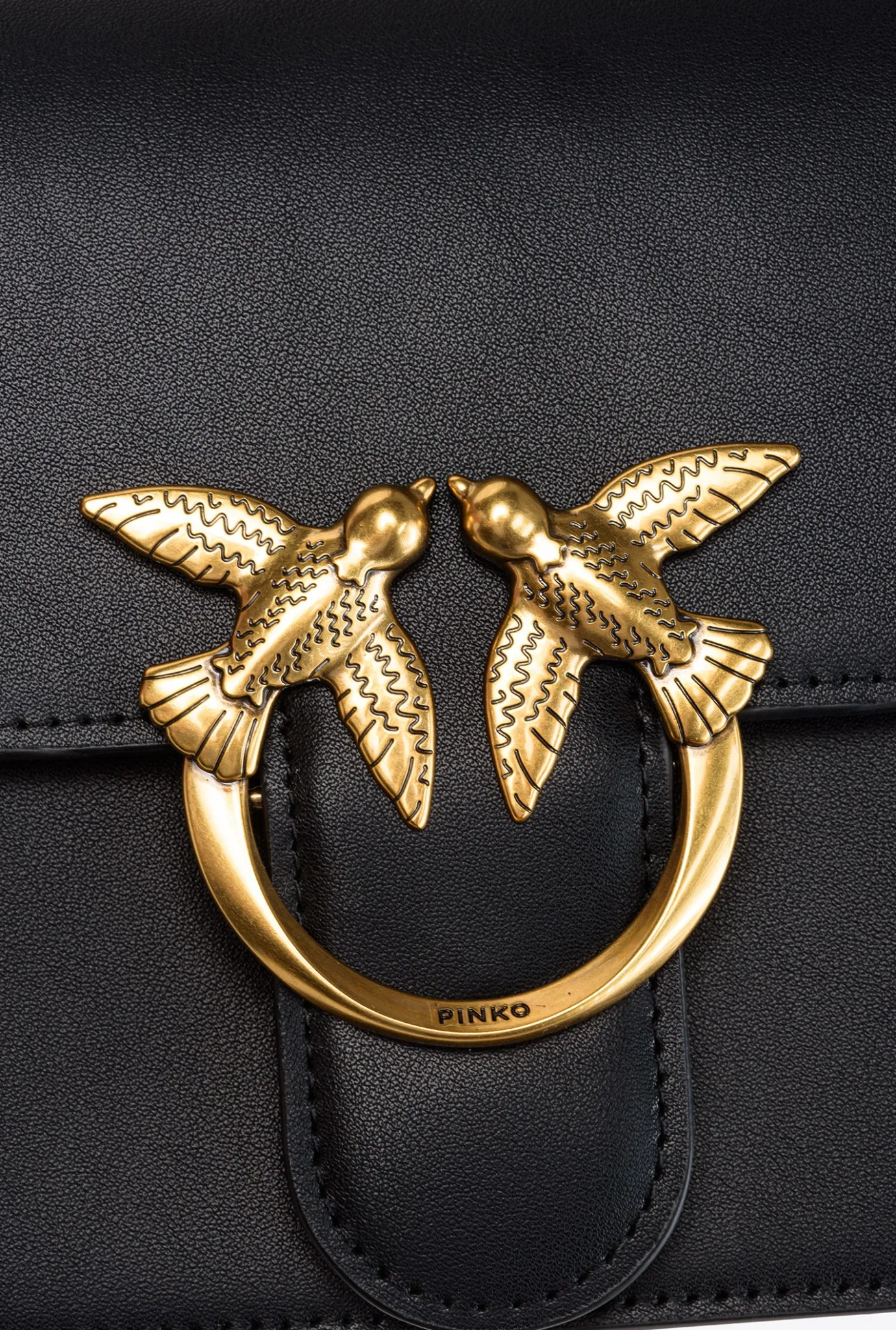 Sacs À Bandoulière|PINKO Classic Love Bag Bell Simply Noir-Vieil Or