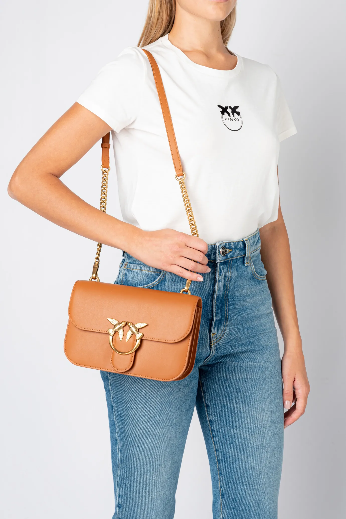 Sacs À Bandoulière|PINKO Classic Love Bag Bell Simply Cognac-Or Antique
