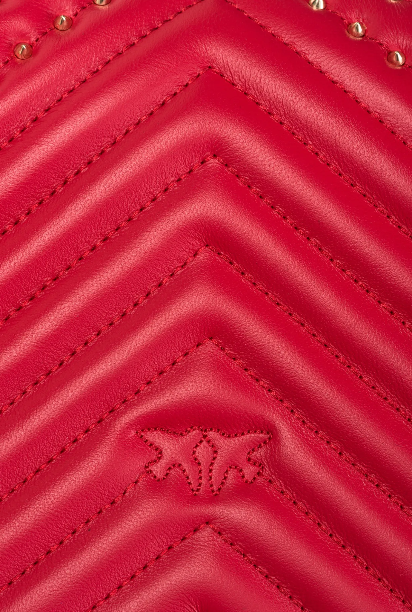 Sacs À Bandoulière|PINKO Classic Love Bag Click Chevron Studs Rouge Grenat-Or Antique