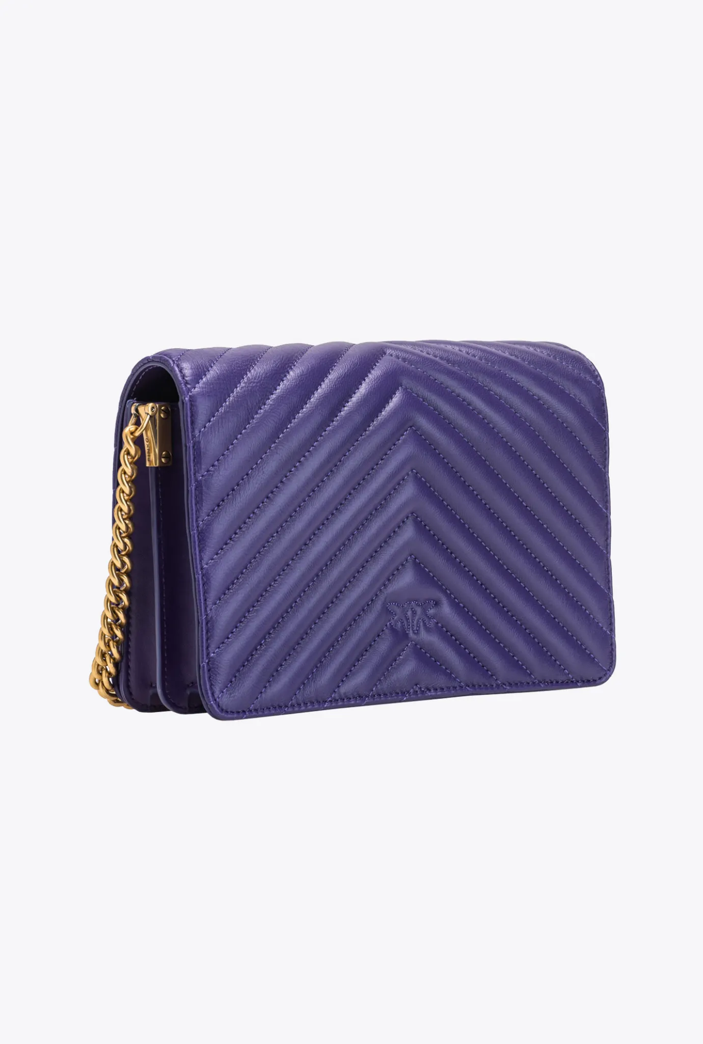 Sacs À Bandoulière|PINKO Classic Love Bag Click Chevron Violet Frangipanier-Or Antique