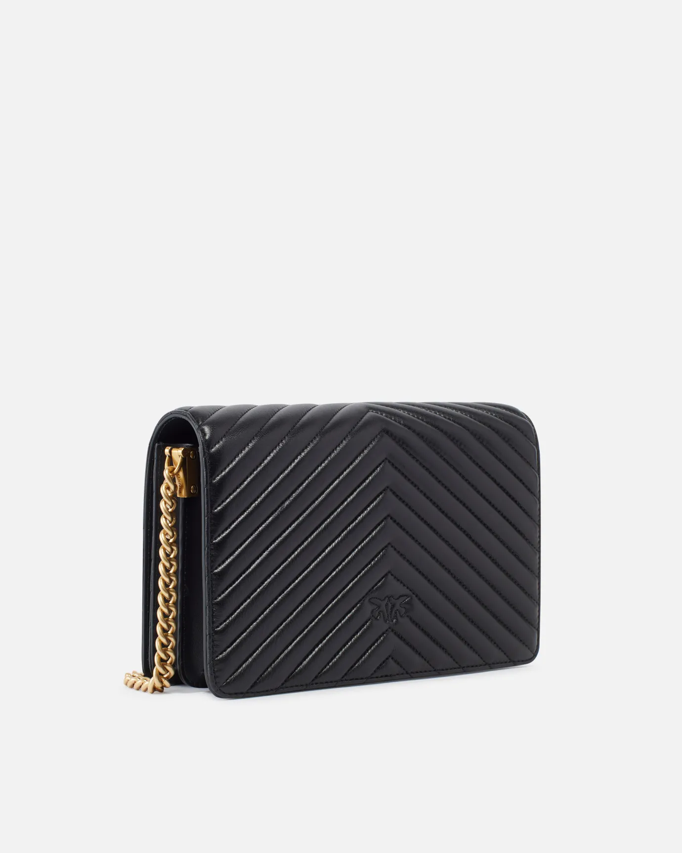 Sacs À Bandoulière|PINKO Classic Love Bag Click Chevron Noir-Vieil Or