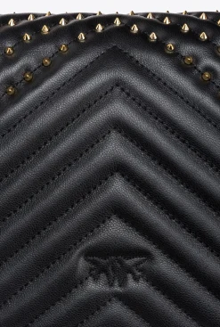 Sacs À Bandoulière|PINKO Classic Love Bag Click Chevron Studs Noir-Vieil Or