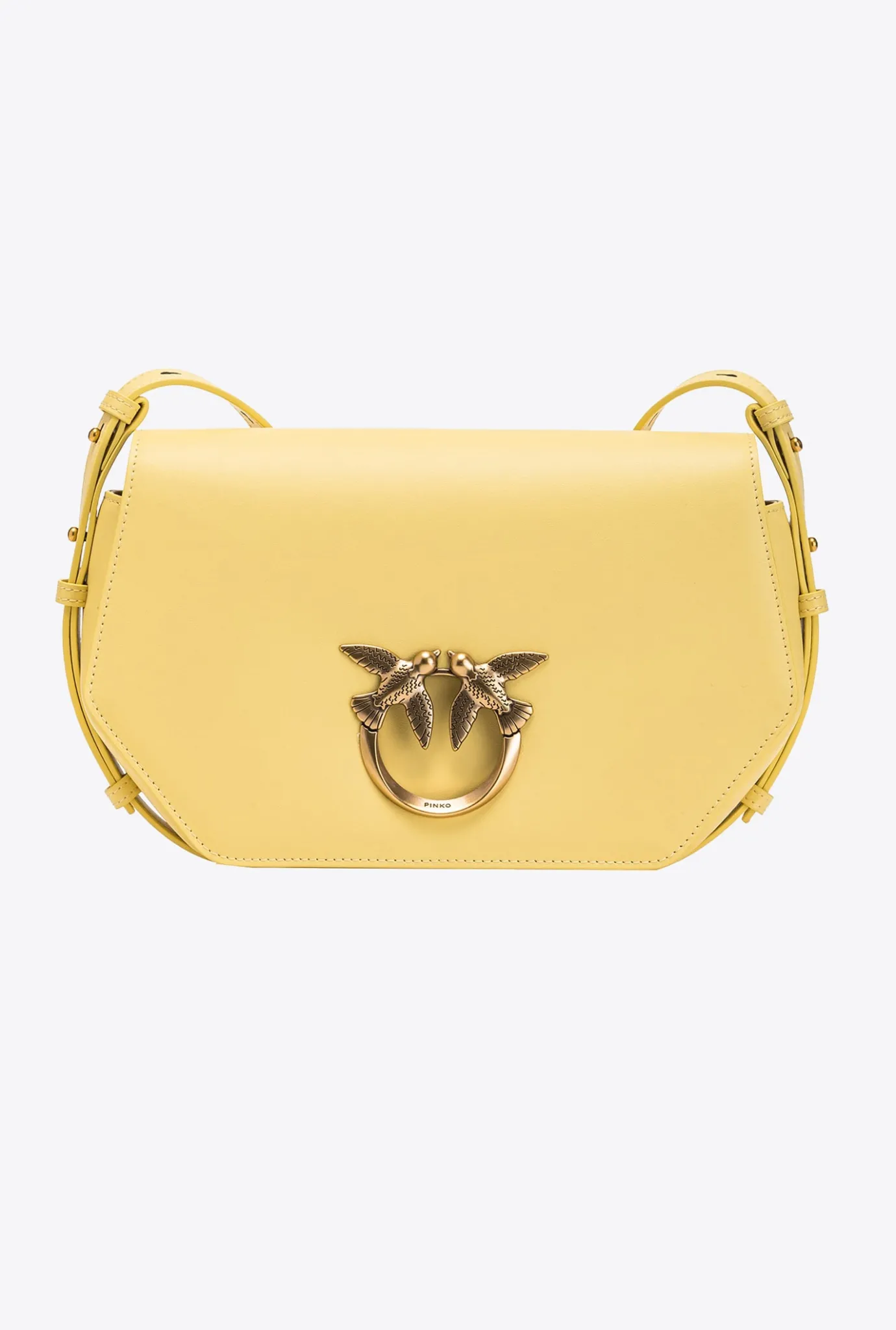 Sacs À Main|PINKO Classic Love Bag Click Exagon Simply Jaune Aqueux-Or Antique