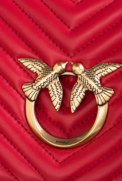 Sacs À Bandoulière|PINKO Classic Love Bag Click V Quilt Rouge-Or Antique