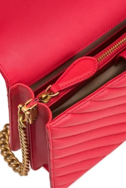 Sacs À Bandoulière|PINKO Classic Love Bag Click V Quilt Rouge-Or Antique