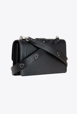 Sacs À Bandoulière|PINKO Classic Love Bag Icon A Bandoulière Jewel Noir-Vieil Argent