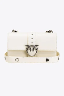 Sacs À Bandoulière|PINKO Classic Love Bag Icon A Bandoulière Jewel Blanc+Blanc-Vieil Argent