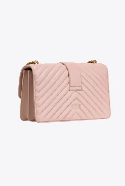 Sacs À Bandoulière|PINKO Classic Love Bag Icon Chevron Rose/Rose Poudre-Or Antique
