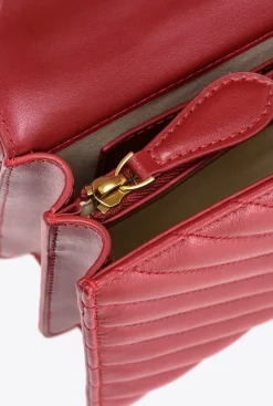 Sacs À Bandoulière|PINKO Classic Love Bag Icon Chevron Rouge Rubis-Or Antique