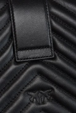 Sacs À Bandoulière|PINKO Classic Love Bag Icon Chevron Noir-Vieil Or