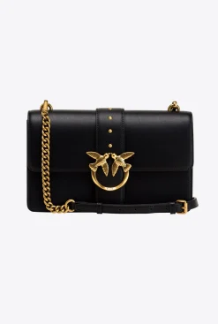 Sacs À Bandoulière|PINKO Classic Love Bag Icon Simply Noir-Vieil Or