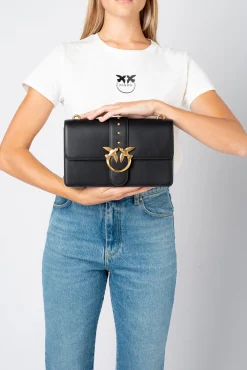 Sacs À Bandoulière|PINKO Classic Love Bag Icon Simply Noir-Vieil Or