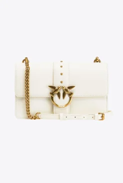 Sacs À Bandoulière|PINKO Classic Love Bag Icon Simply Blanc+Blanc-Or Antique